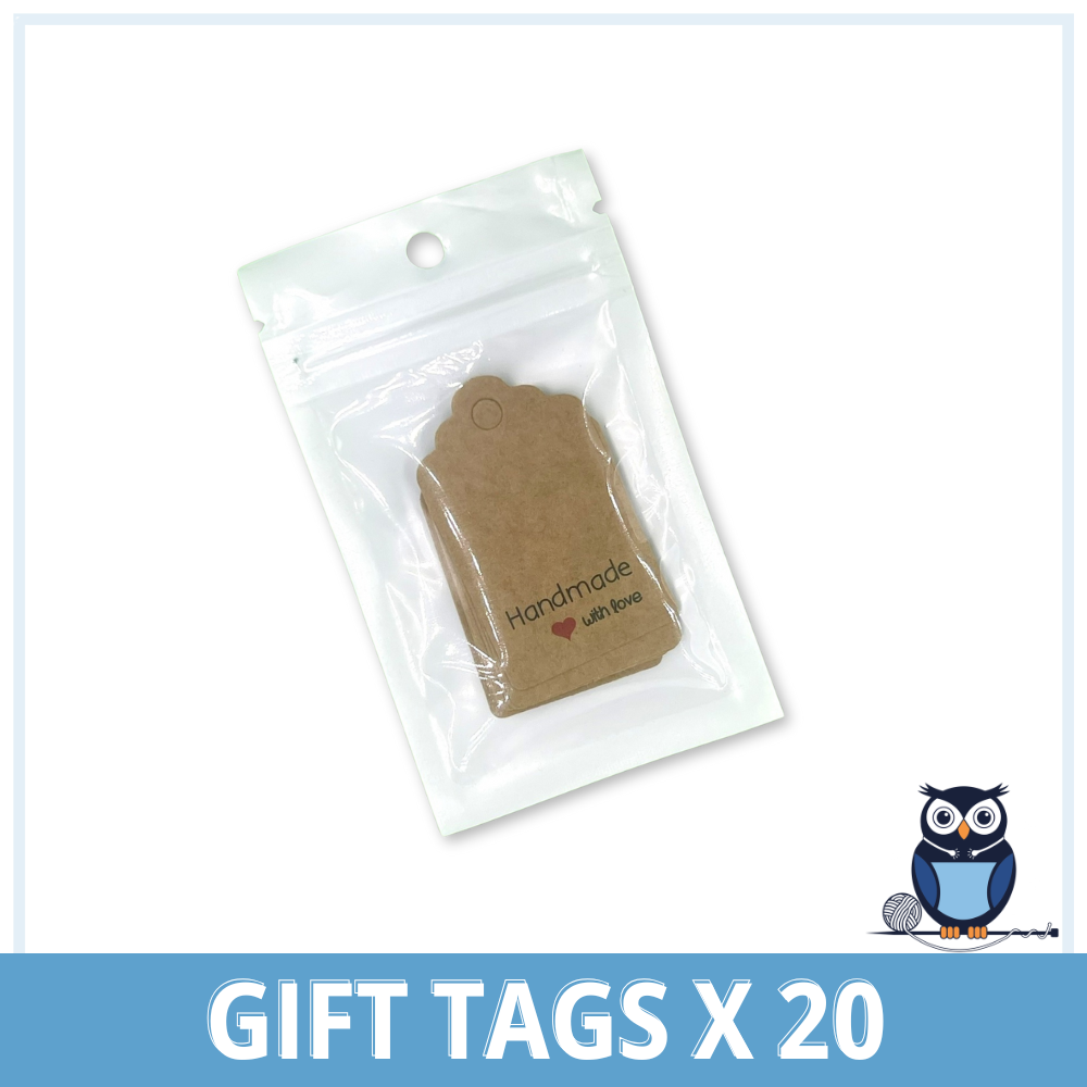 Handmade With Love Gift Tags x 20 | Kraft