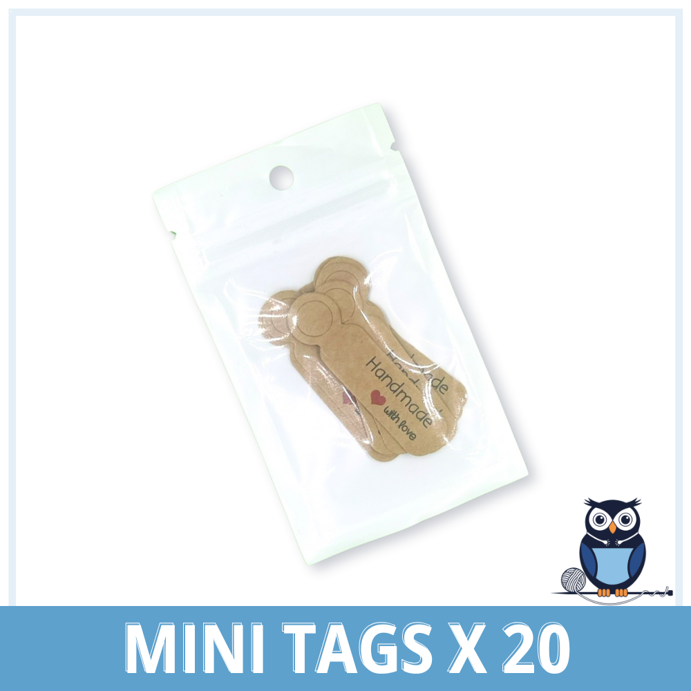 Handmade With Love Mini Tags x 20 | Kraft