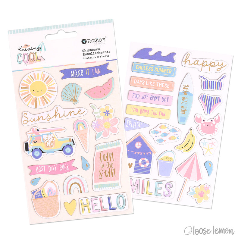 Keeping Cool | Chipboard Embellishments (2 Sheets)