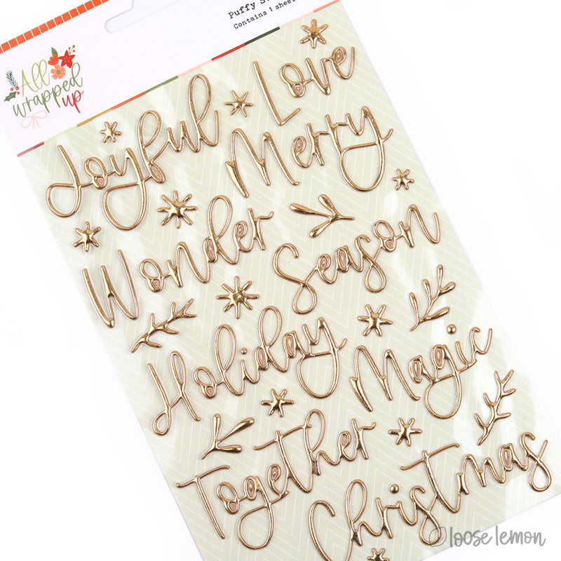 All Wrapped Up | Puffy Word Stickers