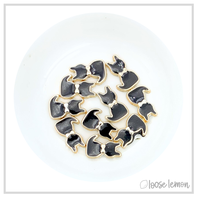 Enamel Cats x 10 | Black