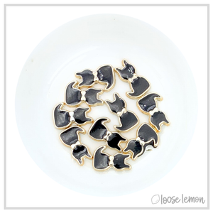 Enamel Cats x 10 | Black