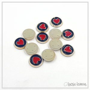 Enamel Hearts x 12 | Navy