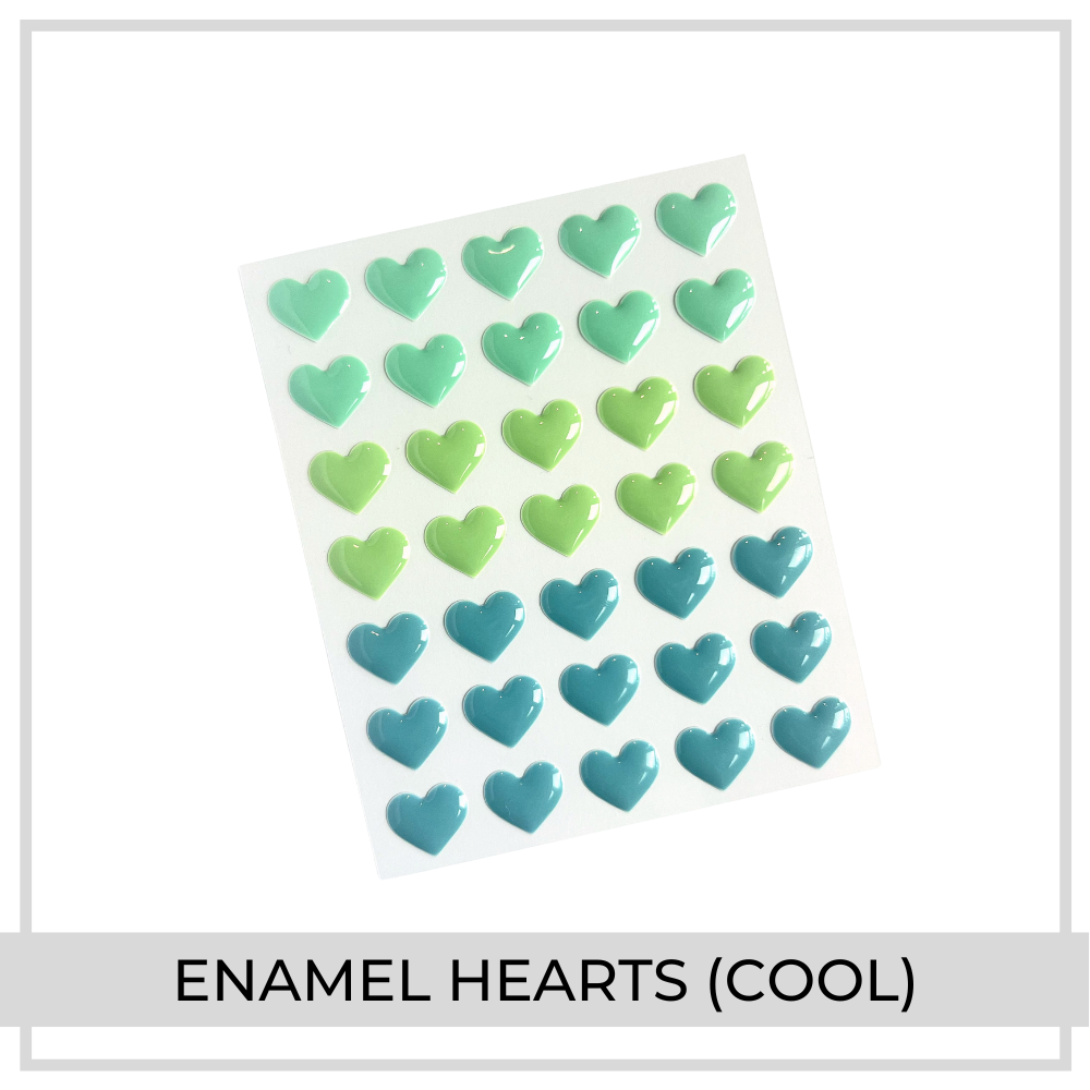 Enamel Hearts (Cool) | 35 Pieces