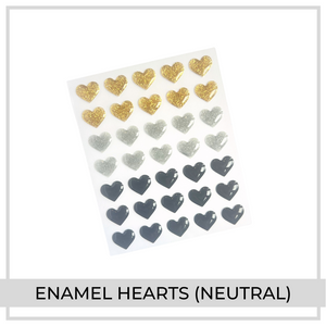 Enamel Hearts (Neutral) | 35 Pieces