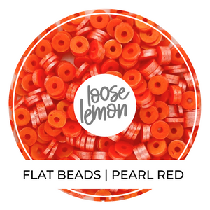 Flat Beads | Pearl Red