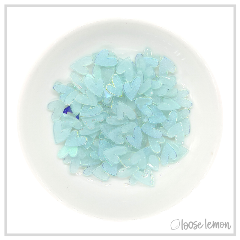 Glitter Resin Hearts | Blue