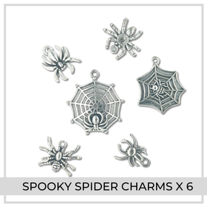 Spooky Spider Halloween Charms x 6