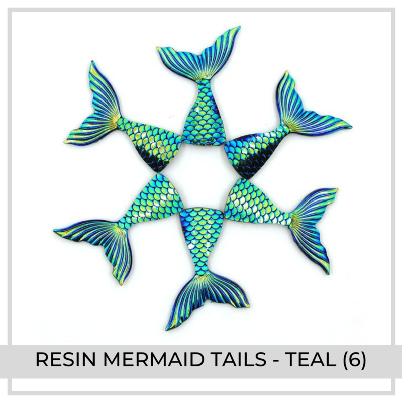 Resin Mermaid Tails x 6 Teal |  Color 6