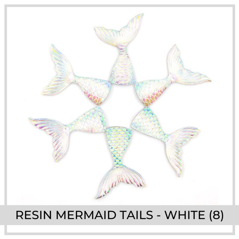 Resin Mermaid Tails x 6 White |  Color 8