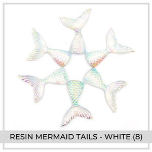 Resin Mermaid Tails x 6 White |  Color 8