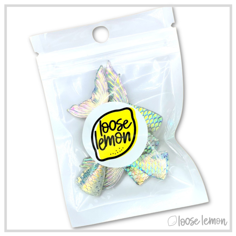 Resin Mermaid Tails x 6 White |  Color 8