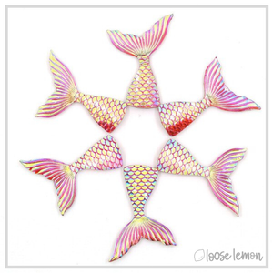 Resin Mermaid Tails x 6 Pale Pink | Color 1