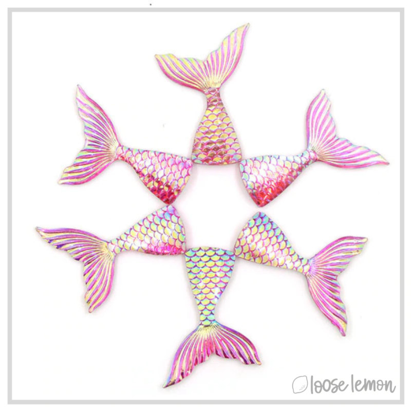 Resin Mermaid Tails x 6 Dark Pink | Color 2