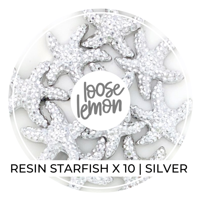 Resin Starfish x 10 (Silver)