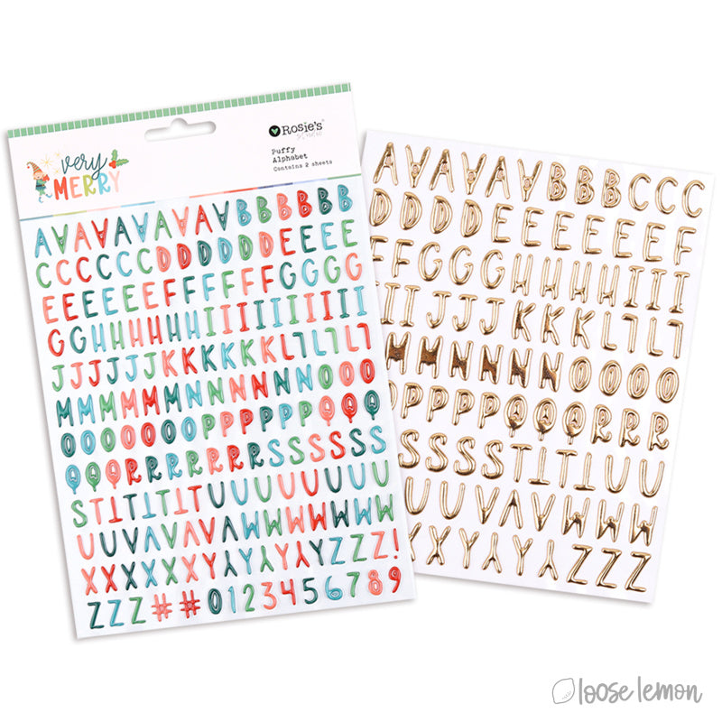 Very Merry | Puffy Alphabet (2 Sheets)