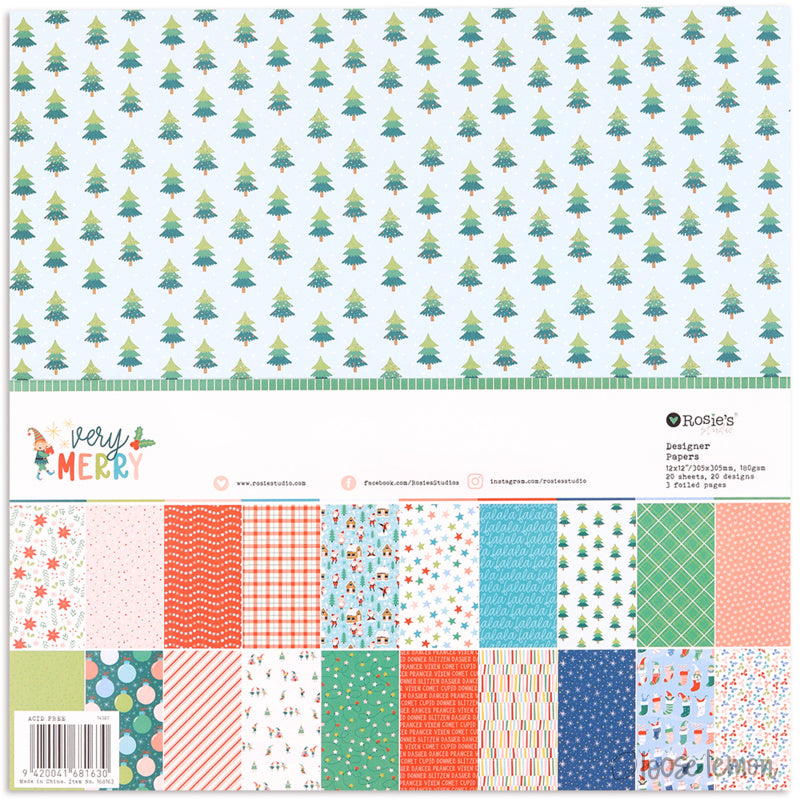 Very Merry | 12" X 12" Paper Pack ( 20 Sheets)