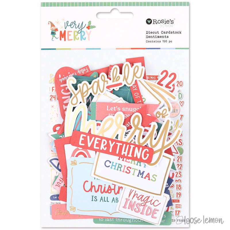 Very Merry | Diecut Cardstock Sentiments (190 Pcs)