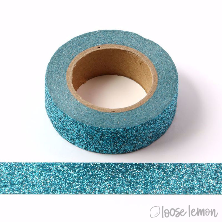 Clearance: Teal Large Glitter Washi Tape (5M)