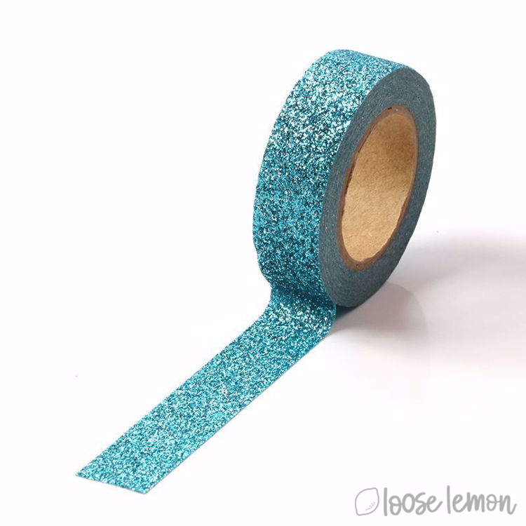 Clearance: Teal Large Glitter Washi Tape (5M)
