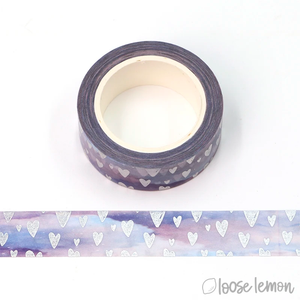 Silver Hearts - Washi Tape (10M)