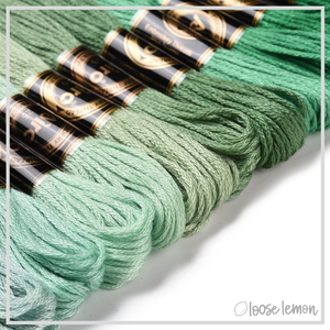 Embroidery Thread Set | 12 Pieces (Greens)