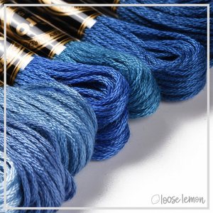 Embroidery Thread Set | 12 Pieces (Blues)