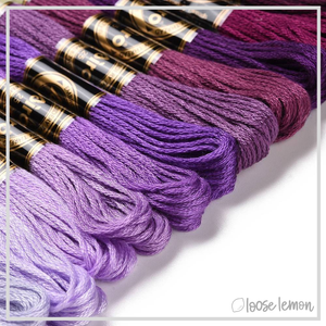 Embroidery Thread Set | 12 Pieces (Purples)