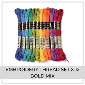 Embroidery Thread Set | 12 Pieces (Bold Mix)