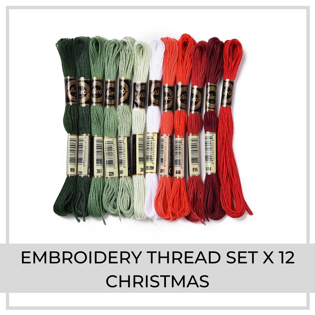 Embroidery Thread Set | 12 Pieces (Christmas)