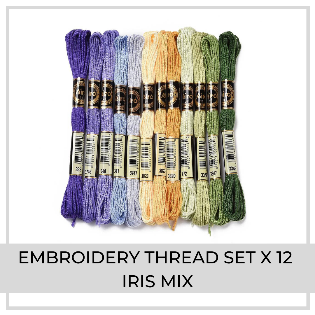 Embroidery Thread Set | 12 Pieces (Iris Mix)