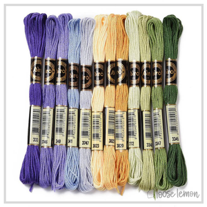 Embroidery Thread Set | 12 Pieces (Iris Mix)