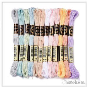 Embroidery Thread Set | 12 Pieces (Pastel Mix)