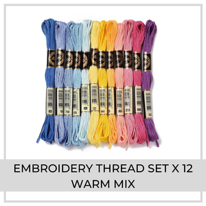 Embroidery Thread Set | 12 Pieces (Warm Mix)