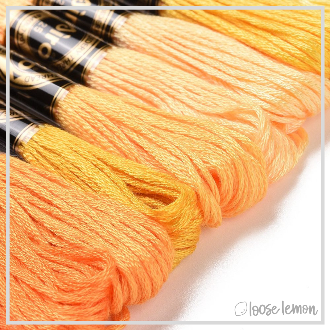 Embroidery Thread Set | 11 Pieces (Yellow/Orange)