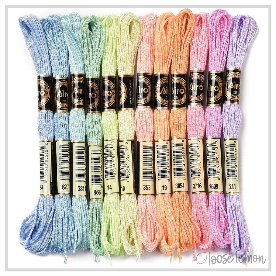 Embroidery Thread Set | 12 Pieces (Warm Neutral Mix)