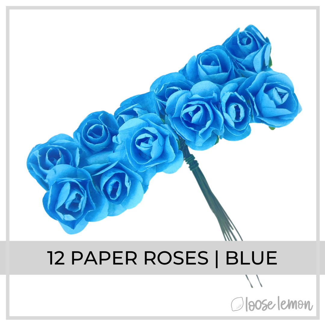 Paper Roses x 12 | Blue