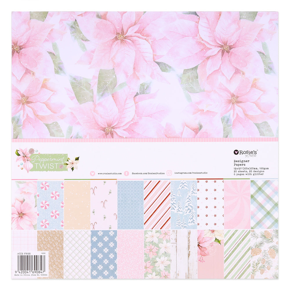 Peppermint Twist | 12" X 12" PAPER PACK ( 20 SHEETS)