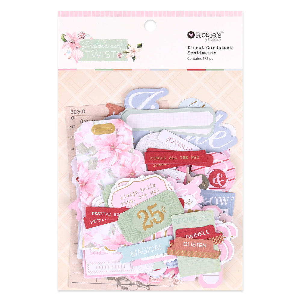 Peppermint Twist | Cardstock Sentiments (172 pcs)