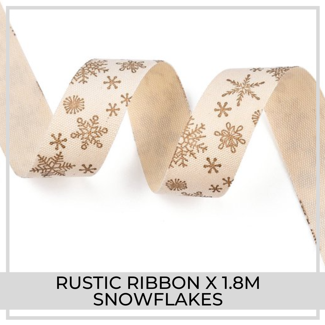 Rustic Ribbon x 1.8m (Snowflakes)