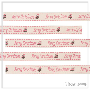 Rustic Ribbon x 1.8m (Merry Christmas Owl)
