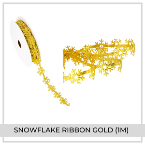 Snowflake Ribbon (1m) | Metallic Gold