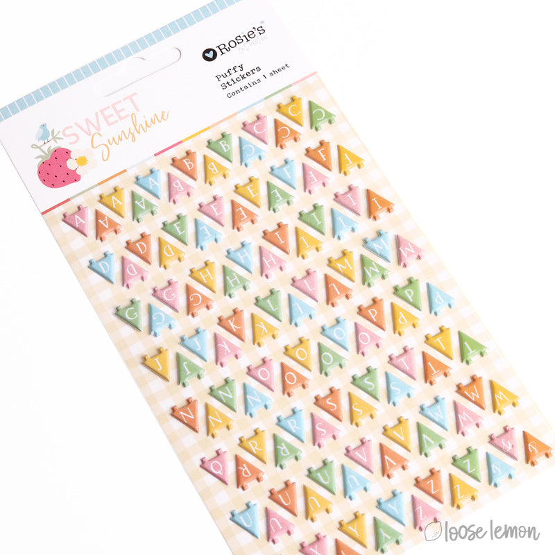 Sweet Sunshine | Mini Alpha Puffy Stickers