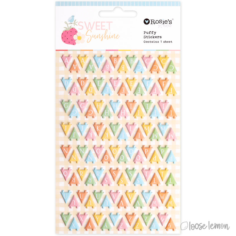 Sweet Sunshine | Mini Alpha Puffy Stickers