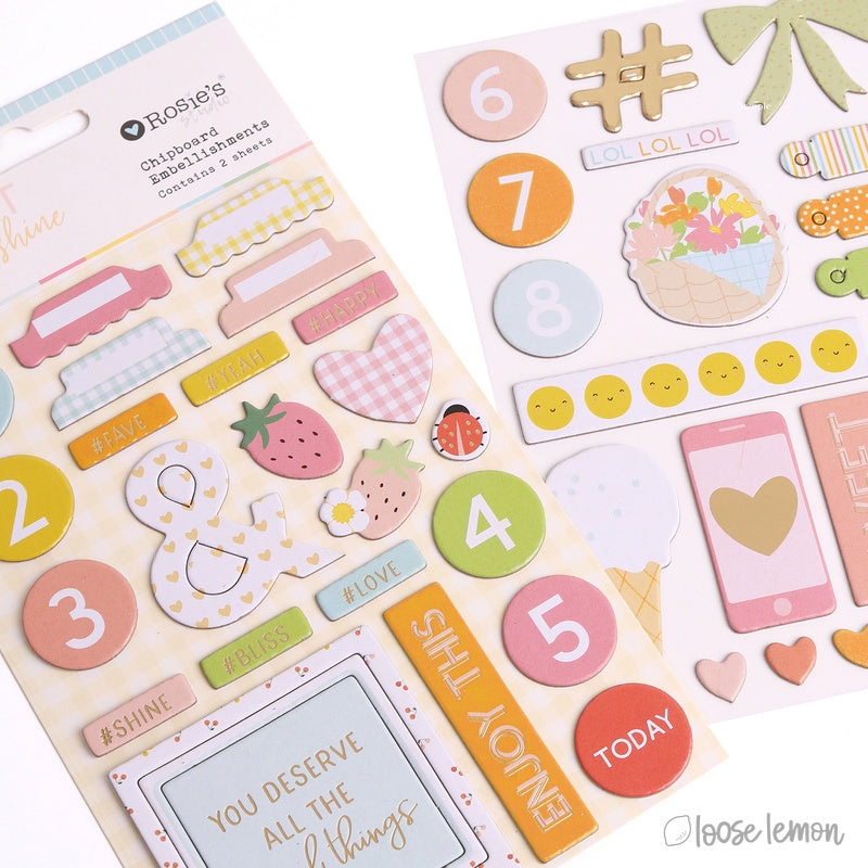 Sweet Sunshine | Chipboard Embellishments