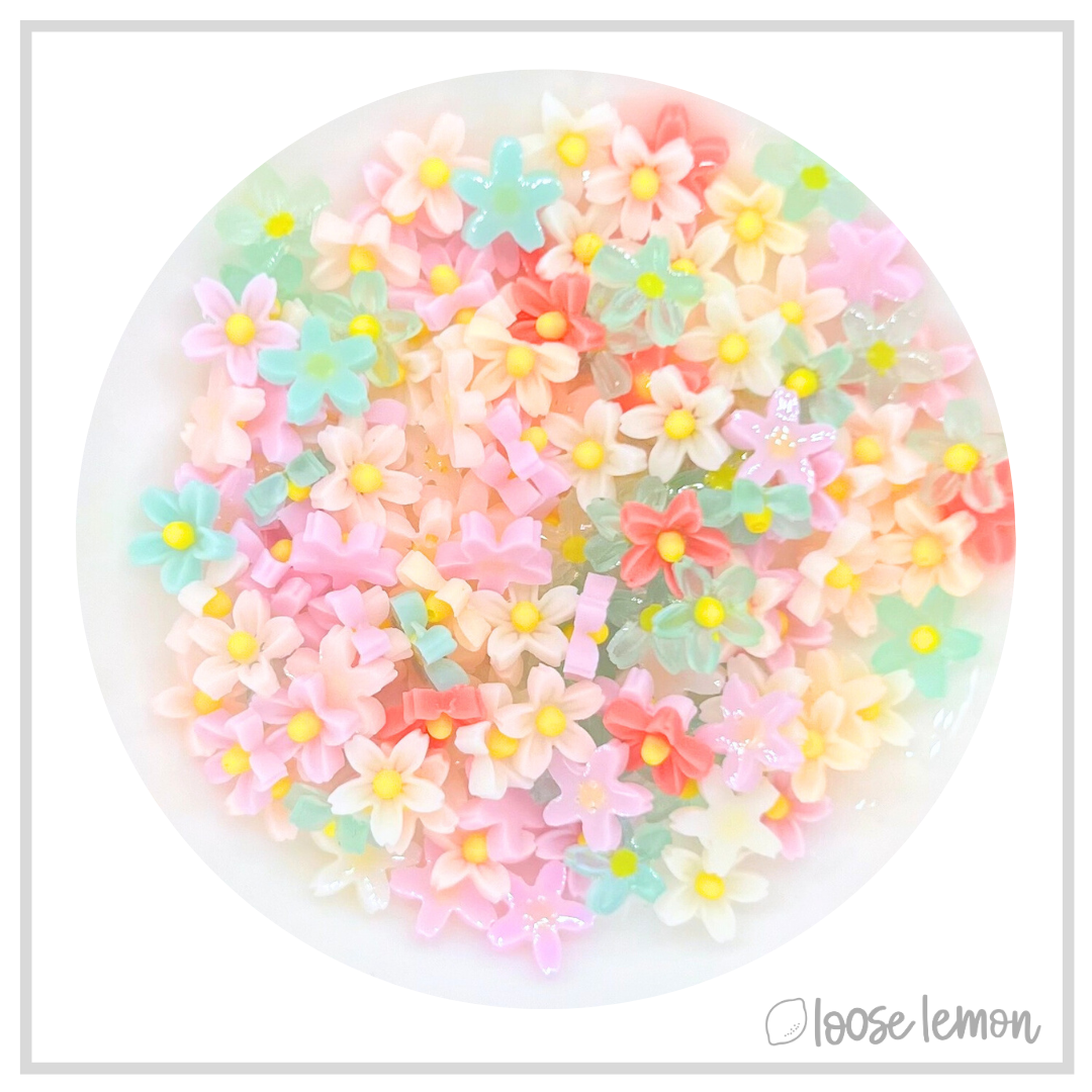 Mini Resin Flowers | Blossom Mix x 65 Pieces