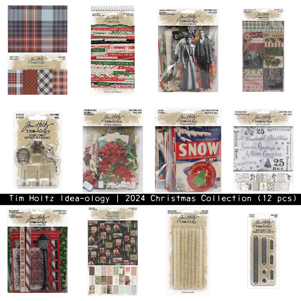 Tim Holtz Idea-ology | 2024 Christmas Collection (12 Pieces)