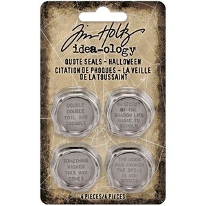 Tim Holtz Idea-Ology Metal Quote Seals (Halloween) 4/Pkg | TH94163