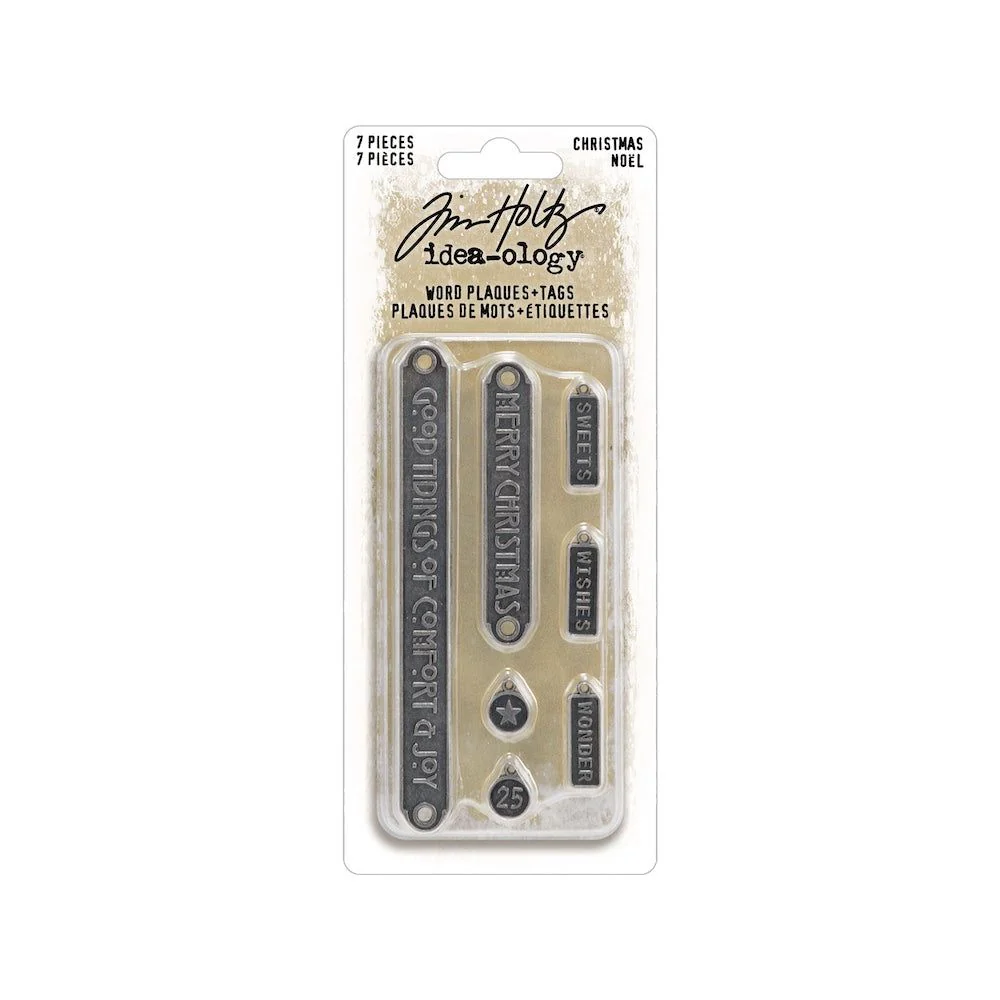 Tim Holtz Idea-ology 2024 | Christmas Word Plaques and Tags (TH94405)