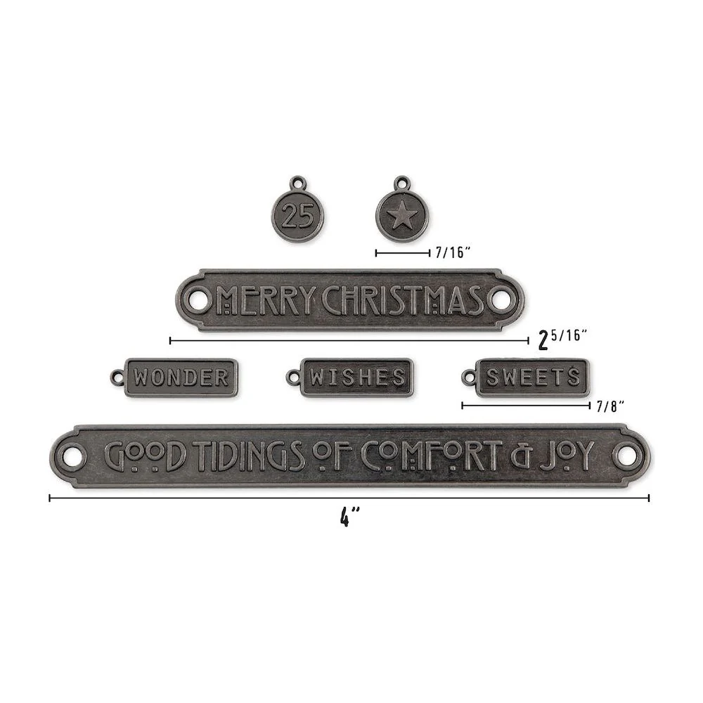 Tim Holtz Idea-ology 2024 | Christmas Word Plaques and Tags (TH94405)